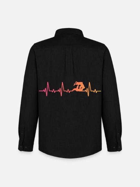 Jiu Jitsu Sunset Heartbeat Jiu-jitsu - Men's Oxford Shirt by Stanley/Stella - black