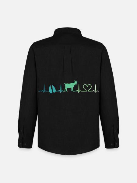 Goat heartbeat gift goats - Men's Oxford Shirt by Stanley/Stella - black