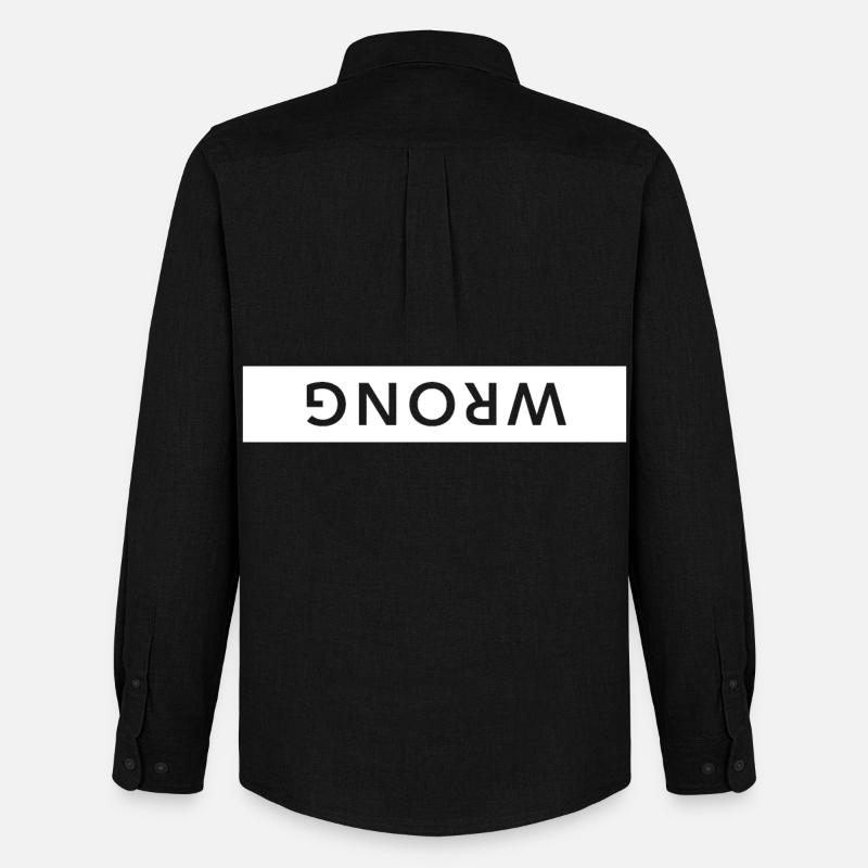 wrong upside down funny saying - Men's Oxford Shirt by Stanley/Stella - black