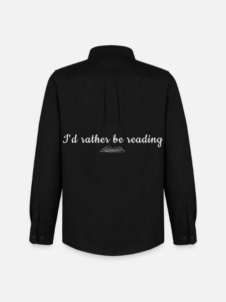 I'd Rather Be Reading Quote Tee - Men's Oxford Shirt by Stanley/Stella - black