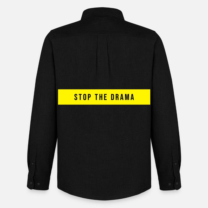 Stop the Drama Spruch - Männer Oxford Hemd von Stanley/Stella - Schwarz