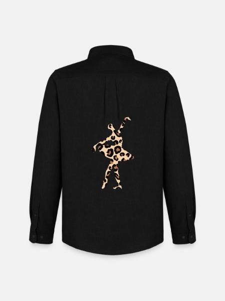 Ballerina Leopard Ballet Dancer Gift - Men's Oxford Shirt by Stanley/Stella - black