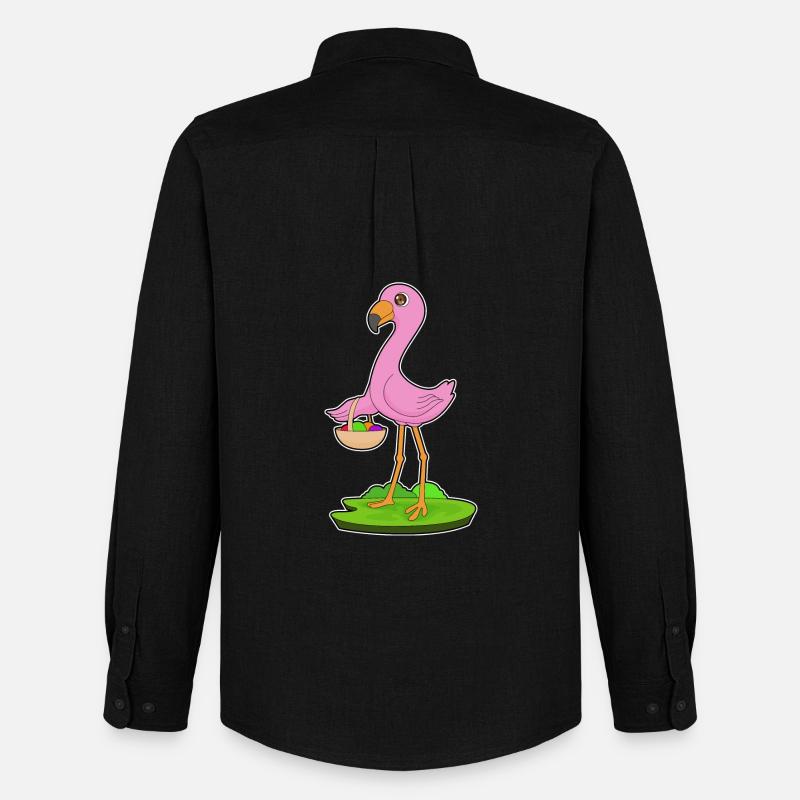Flamingo Frucht Korb - Männer Oxford Hemd von Stanley/Stella - Schwarz