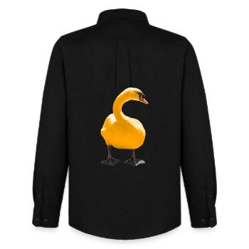 Eleganter Schwan Kunstdruck - Männer Oxford Hemd von Stanley/Stella - Schwarz - Hinten - AI Model Male 185 dark (185cm)
