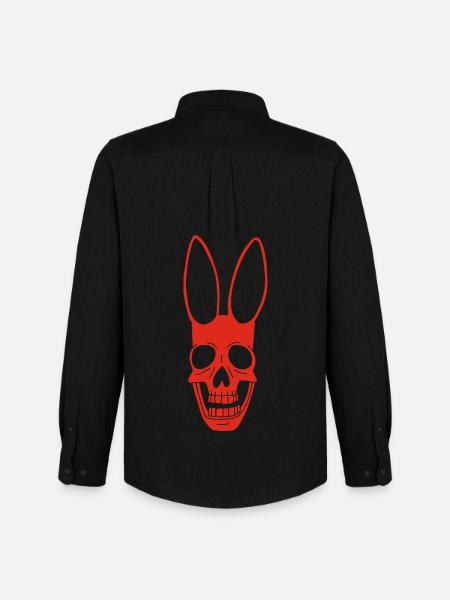 Red Rabbit Skull - Men's Oxford Shirt by Stanley/Stella - black