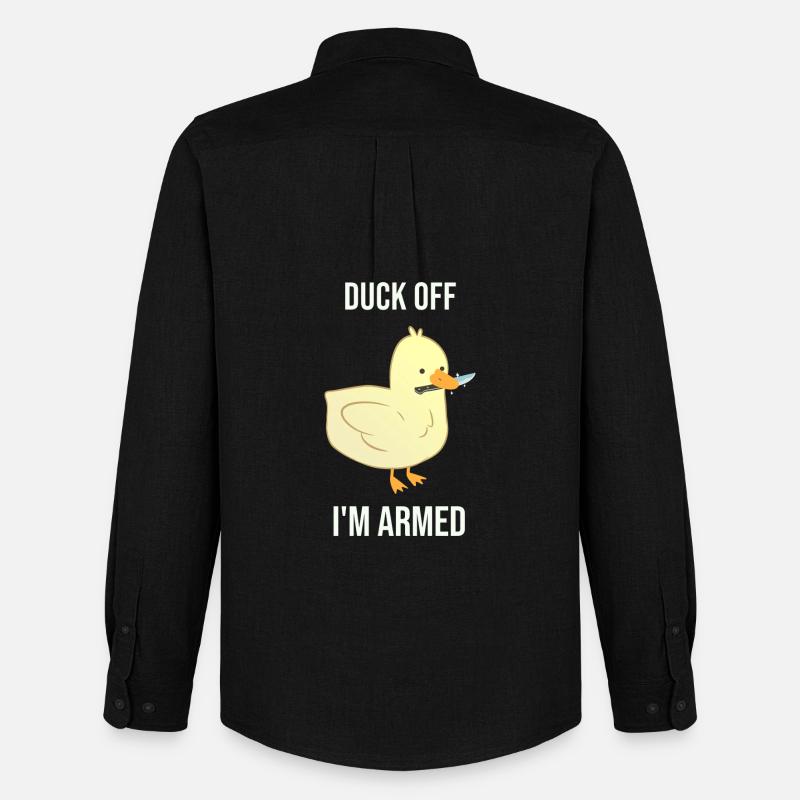 Duck dich weg, ich bin bewaffnet - Männer Oxford Hemd von Stanley/Stella - Schwarz