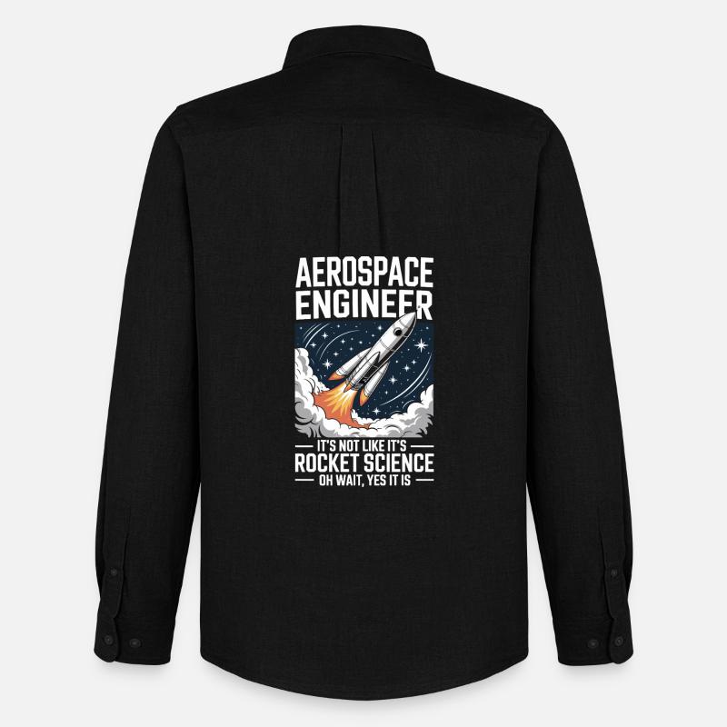 Aerospace Engineer Like Rocket Science - Men's Oxford Shirt by Stanley/Stella - black