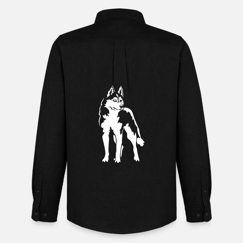 Husky"Black Edition" - Männer Oxford Hemd von Stanley/Stella - Schwarz