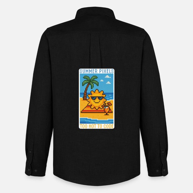 Sunny Pixels & Chill - Männer Oxford Hemd von Stanley/Stella - Schwarz