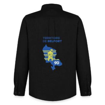 Territory of Belfort 90 - Men's Oxford Shirt by Stanley/Stella - black - Back - AI Model Male 185 dark (185cm)
