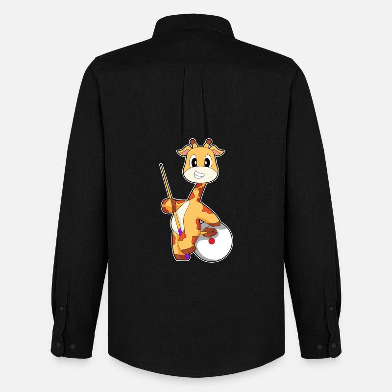 Giraffe Billiard Queue Sport - Männer Oxford Hemd von Stanley/Stella - Schwarz
