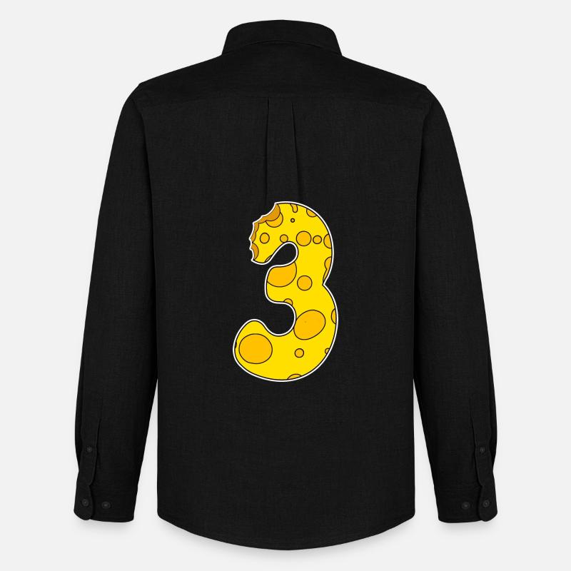 Number 3 - Three - Third - Men's Oxford Shirt by Stanley/Stella - black