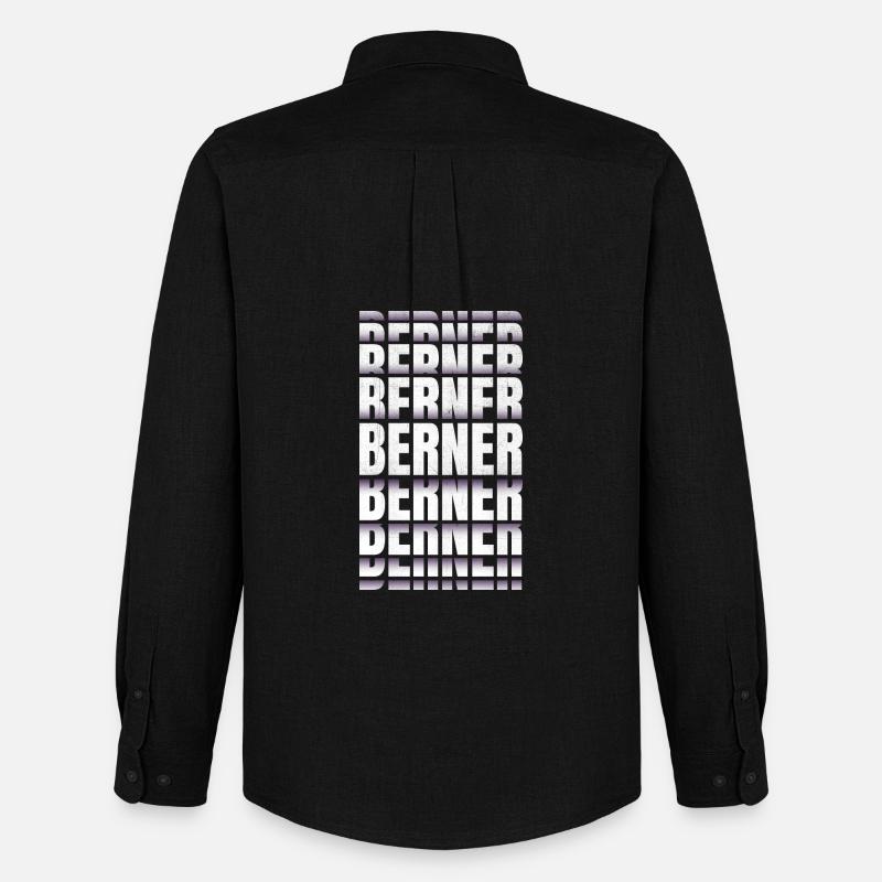 Berner Schweiz - Männer Oxford Hemd von Stanley/Stella - Schwarz