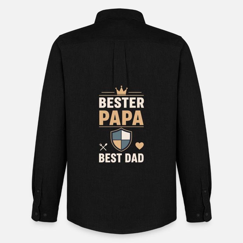 Bester Papa Schild Design - Männer Oxford Hemd von Stanley/Stella - Schwarz