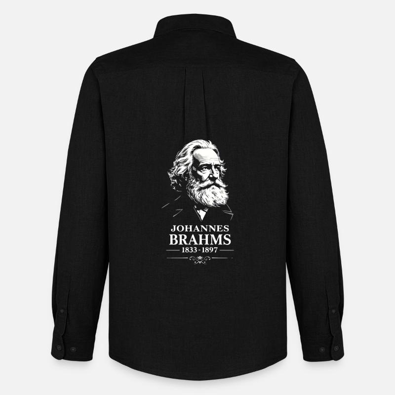 Johannes Brahms Komponist Dirigent Pianist - Männer Oxford Hemd von Stanley/Stella - Schwarz