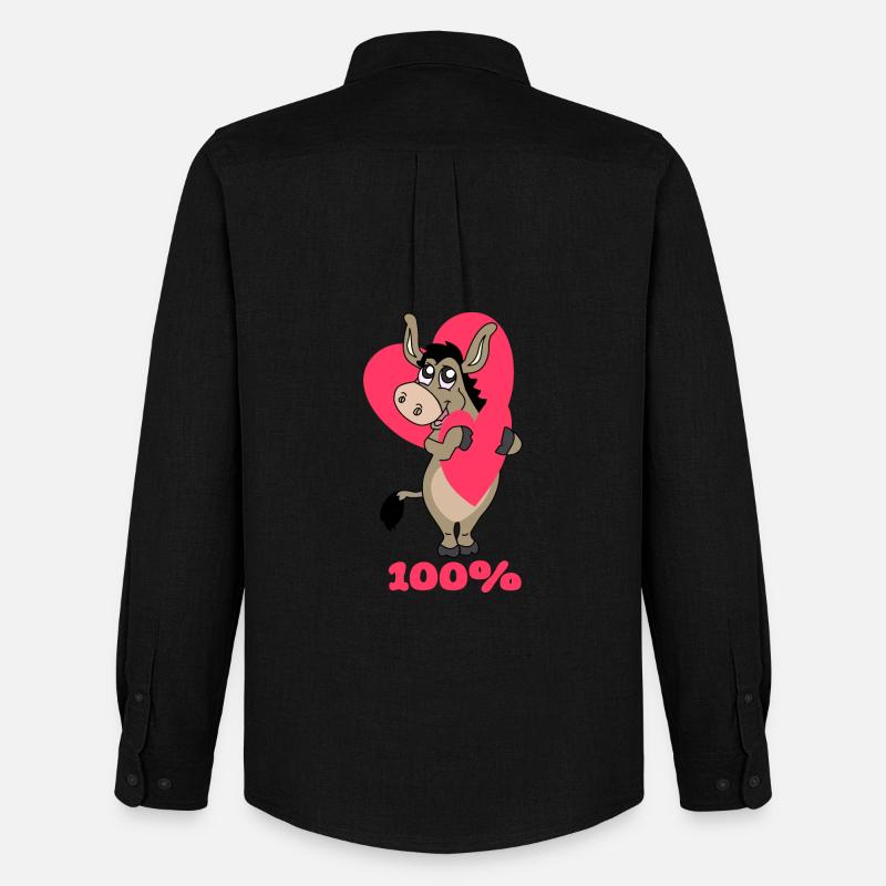 100% Liebe - Männer Oxford Hemd von Stanley/Stella - Schwarz