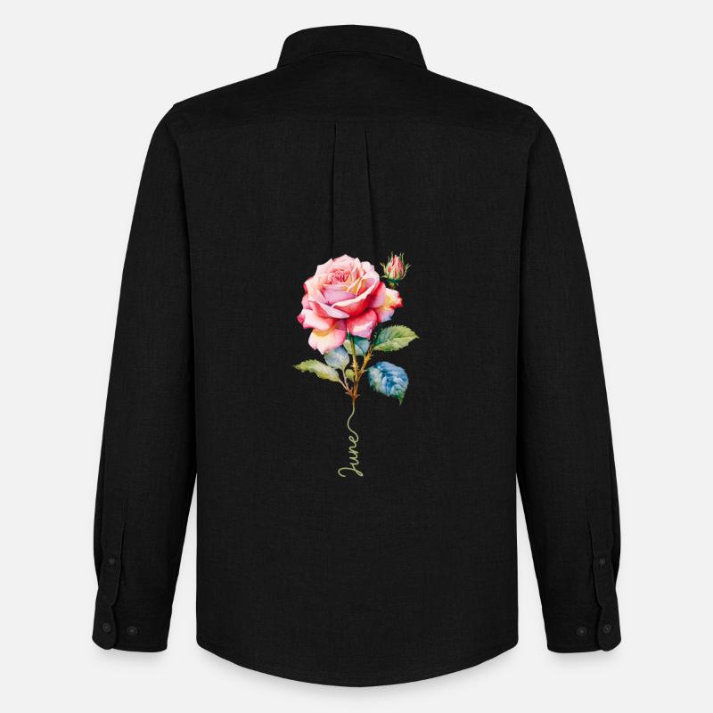Rosa lackiert mit lebendigen Details - Männer Oxford Hemd von Stanley/Stella - Schwarz