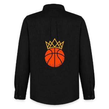 Basketball King & Queen Partner Look Design - Men's Oxford Shirt by Stanley/Stella - black - Back - AI Model Male 185 dark (185cm)
