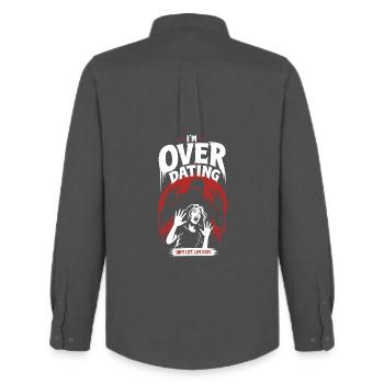 Over Dating Horror Humor - Men's Oxford Shirt by Stanley/Stella - anthracite - Back - AI Model Male 185 dark (185cm)
