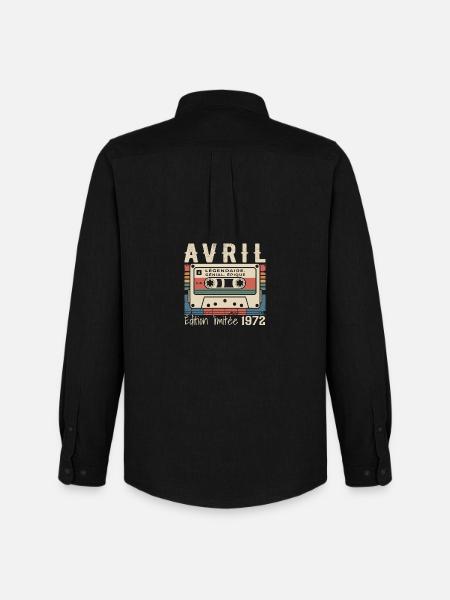 avril 1972 April 1972 - Chemise Oxford homme Stanley/Stella - noir