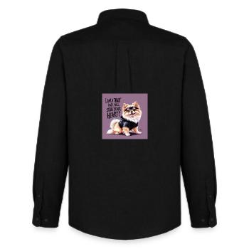Chien de Poméranie « Je suis un voleur » - Chemise Oxford homme Stanley/Stella - noir - Dos - AI Model Male 185 dark (185cm)