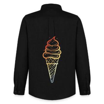 Eiswaffel Skizze Retro Style - Männer Oxford Hemd von Stanley/Stella - Schwarz - Hinten - AI Model Male 185 dark (185cm)