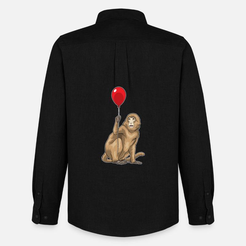 Affe Luftballon - Männer Oxford Hemd von Stanley/Stella - Schwarz