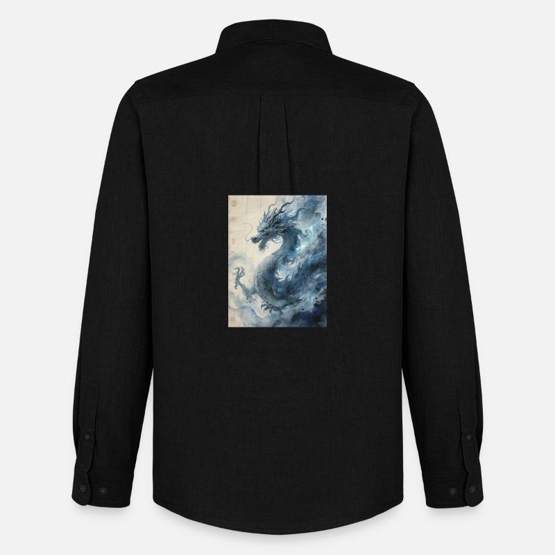 Die Sternennacht: Blauer Drache – Aether - Männer Oxford Hemd von Stanley/Stella - Schwarz