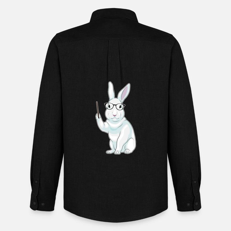 Hase Lehrer Pointer - Männer Oxford Hemd von Stanley/Stella - Schwarz