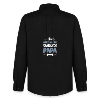 Samoyed - Men's Oxford Shirt by Stanley/Stella - black - Back - AI Model Male 185 dark (185cm)