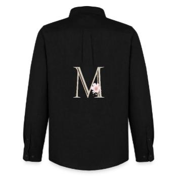 Florales Monogramm M - Männer Oxford Hemd von Stanley/Stella - Schwarz - Hinten - AI Model Male 185 dark (185cm)