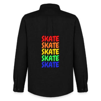 Skate - Männer Oxford Hemd von Stanley/Stella - Schwarz - Hinten - AI Model Male 185 dark (185cm)