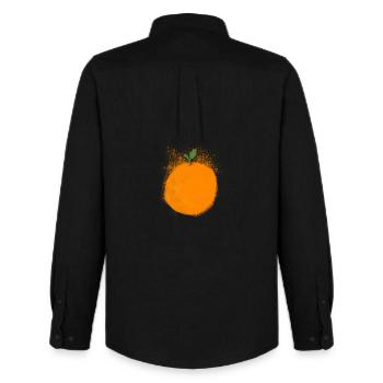 Orange Fruit Fruits Summer Shirt Holiday Gift - Men's Oxford Shirt by Stanley/Stella - black - Back - AI Model Male 185 dark (185cm)