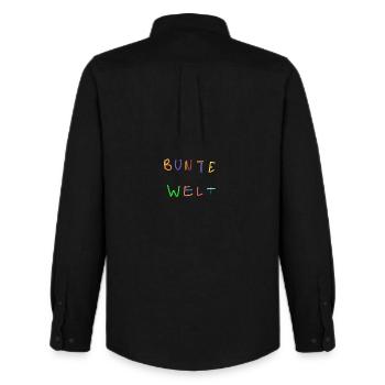 Bunte Welt Buchstabenkunst - Männer Oxford Hemd von Stanley/Stella - Schwarz - Hinten - AI Model Male 185 dark (185cm)