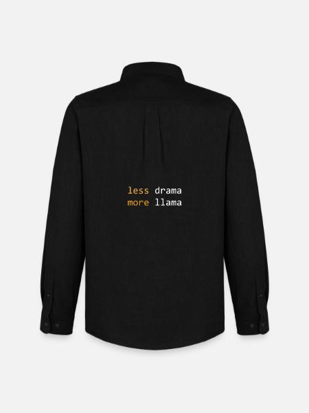 Less drama, more Llama, dark - Men's Oxford Shirt by Stanley/Stella - black