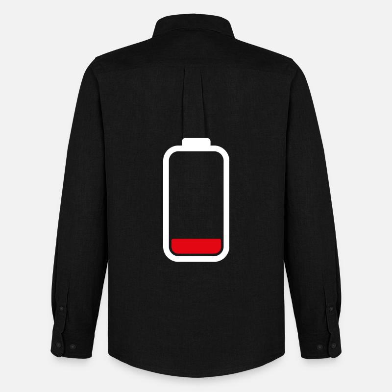 LOW BATTERY - White - Männer Oxford Hemd von Stanley/Stella - Schwarz