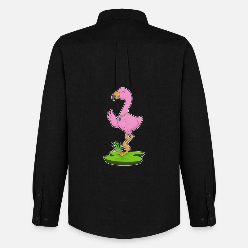 Flamingo Halskette - Männer Oxford Hemd von Stanley/Stella - Schwarz