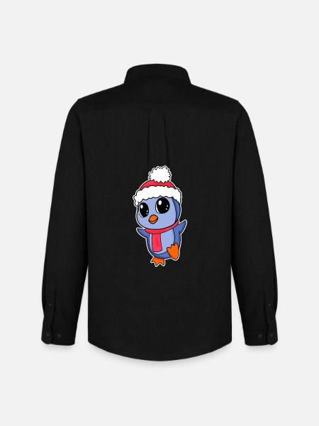 Penguin Christmas - Men's Oxford Shirt by Stanley/Stella - black