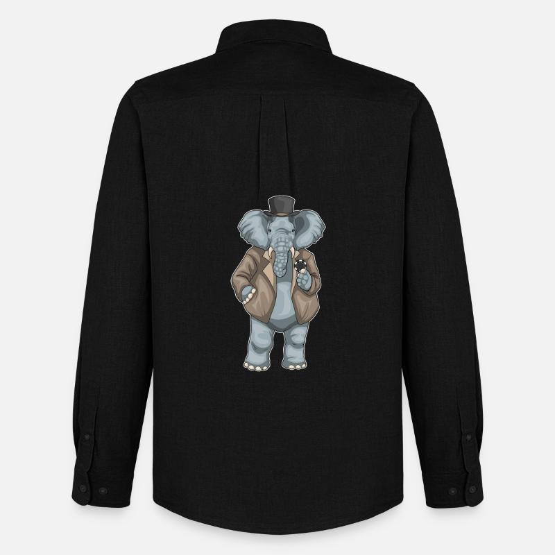 Elefant Poker Pokerchips - Männer Oxford Hemd von Stanley/Stella - Schwarz