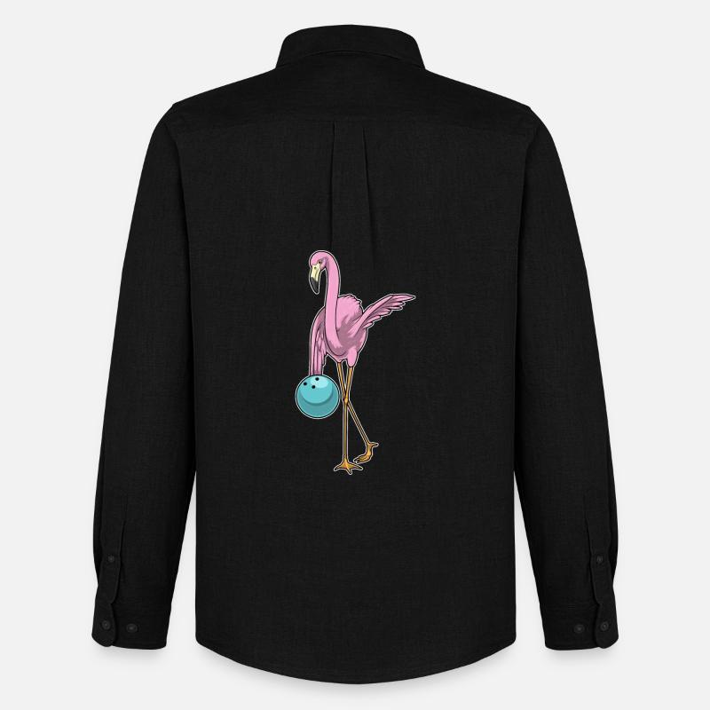 Flamingo Bowling Bowlingkugel - Männer Oxford Hemd von Stanley/Stella - Schwarz