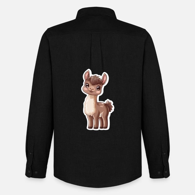 Lama Alpaka Llama Tier Geschenk - Männer Oxford Hemd von Stanley/Stella - Schwarz