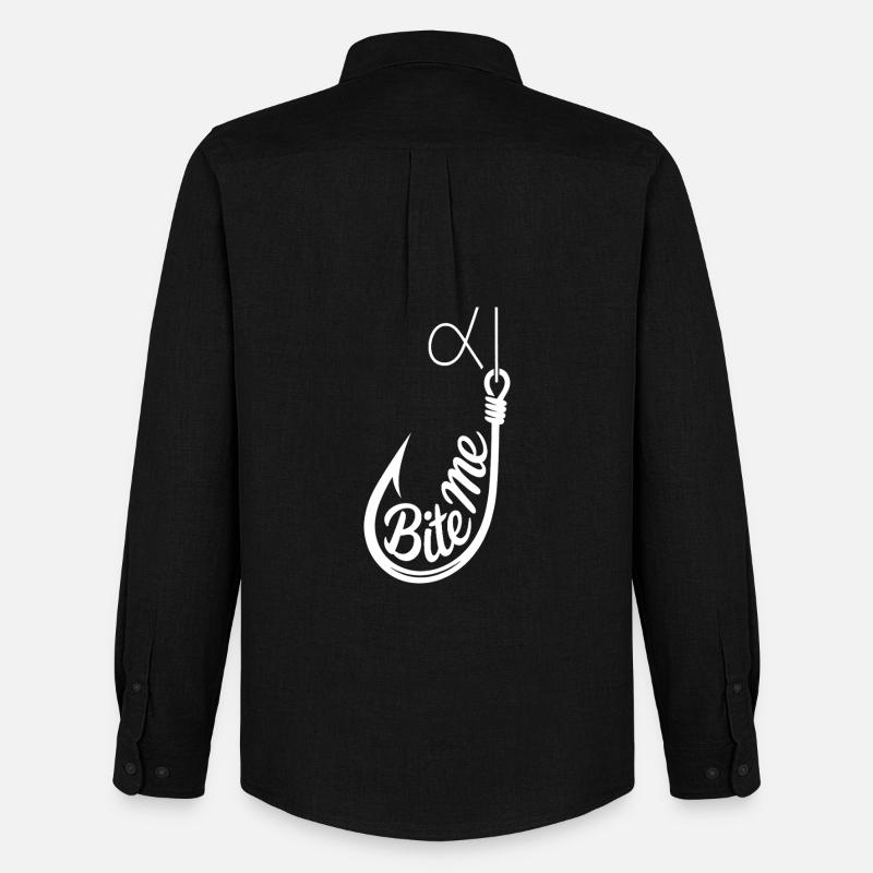 Bite Me Hook Graphic Tee - Men's Oxford Shirt by Stanley/Stella - black
