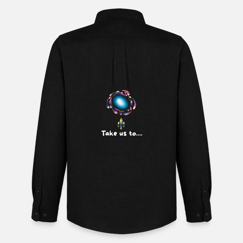 Neon Galaxy Rocket - Männer Oxford Hemd von Stanley/Stella - Schwarz