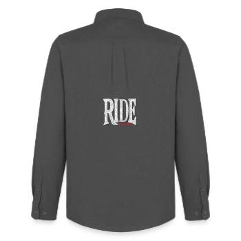 Ride Road King - Men's Oxford Shirt by Stanley/Stella - anthracite - Back - AI Model Male 185 dark (185cm)
