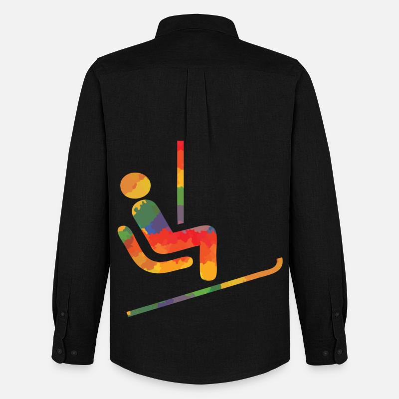 Farbiger Ski Läufer - Männer Oxford Hemd von Stanley/Stella - Schwarz