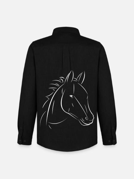 Horse Line Drawing Contrast - Men's Oxford Shirt by Stanley/Stella - black