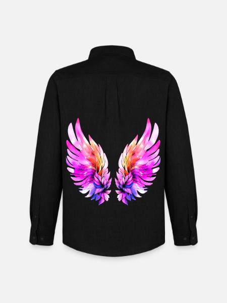 Leuchtend rosa Engelsflügel - Men's Oxford Shirt by Stanley/Stella - black