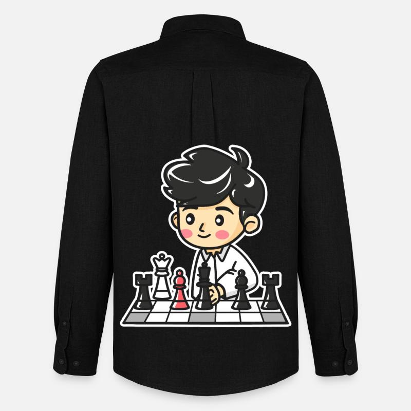 Schach Junge Cartoon - Männer Oxford Hemd von Stanley/Stella - Schwarz