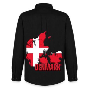 Fierté danoise, drapeau du Danemark - Chemise Oxford homme Stanley/Stella - noir - Dos - AI Model Male 185 dark (185cm)