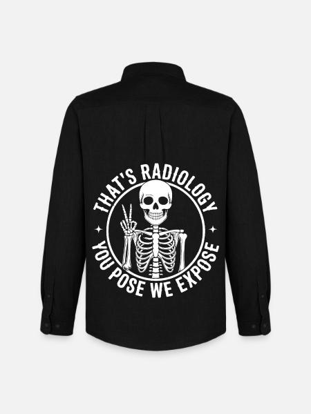 Skeletal Pose Radiology Humor - Men's Oxford Shirt by Stanley/Stella - black